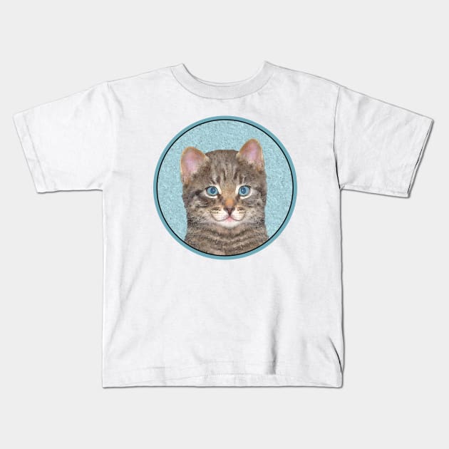 Gray Tabby Cat Kids T-Shirt by Alpen Designs